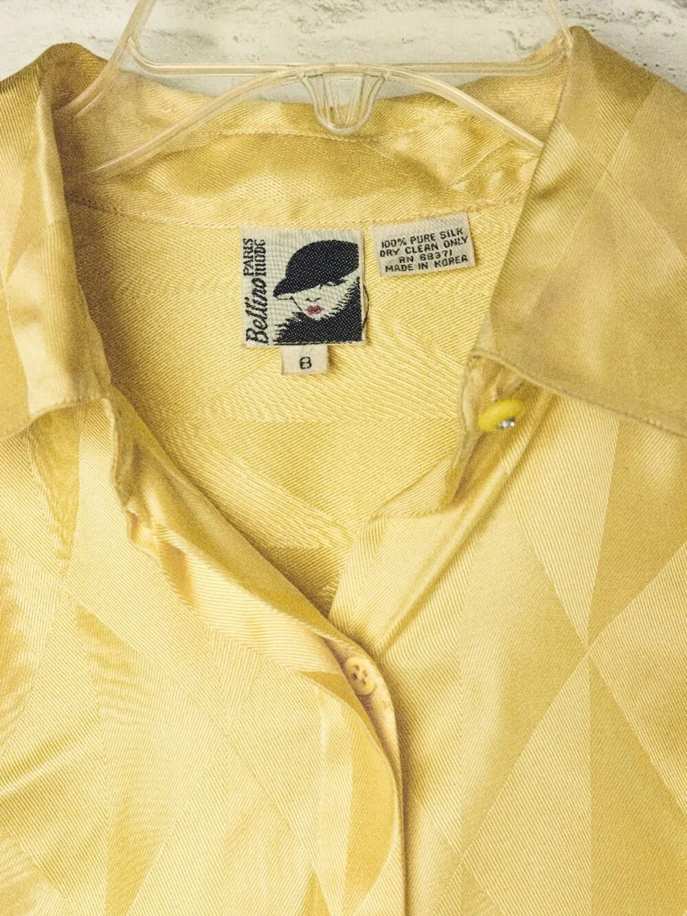 Vintage Silk Bellino Blouse (Yellow) - Picture 6 of 8